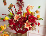 CNY 2024 | [瑞龙纳福] 年宵花盒 Auspicious Dragon collection flower box(Artificial Flower) (Klang Valley Delivery Only)