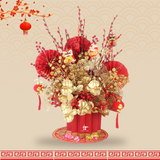CNY Hamper 2024 - Golden Dazzle Chinese New Year Flower Box  (Klang Valley Delivery)