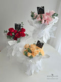 Scentales Minimalist Pink Rose Flower Bouquet with Vase  (Klang Valley Delivery)