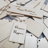 Personalized Name Tag with laser engraving