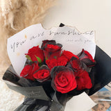 QiXi Nightfall Rose Flower Bouquet (Johor Bahru Delivery Only)