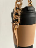 Leather Cup Sleeve Holder with Chain