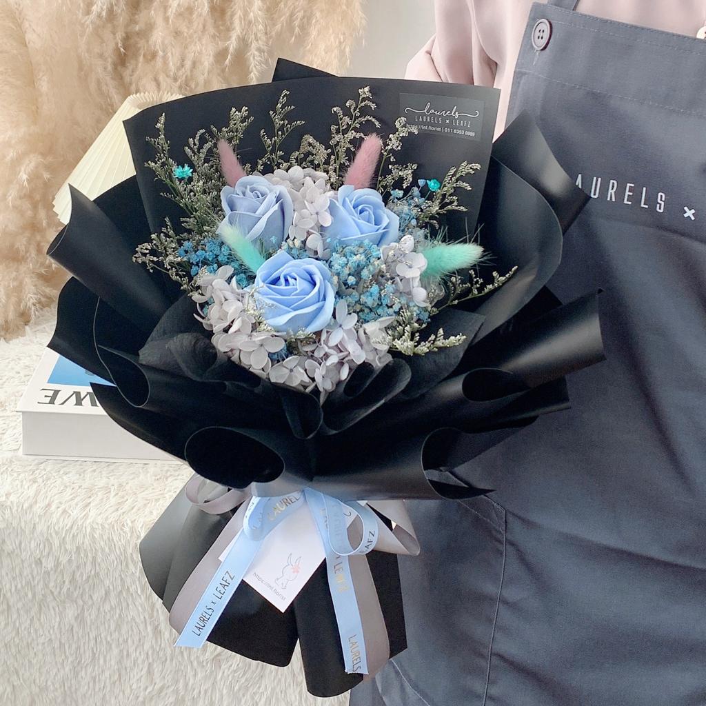 QiXi Jade Artificial Soap Flower Bouquet (Johor Bahru Delivery Only