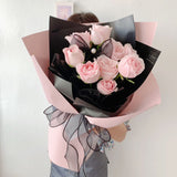 QiXi Pink Noir Rose Flower Bouquet (Johor Bahru Delivery Only)
