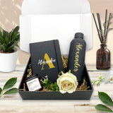 Personalised Thermal Water Bottle, Scented Candle & A5 PU Journal Gift Set | West Malaysia Delivery Only