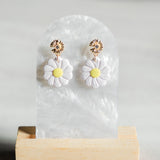 Dazzling Daisies Flower Dangling Handmade Polymer Clay Earring | (Nationwide Delivery)