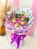 Purple Rose Bouquet with Ferrero Rocher (Penang Delivery only)