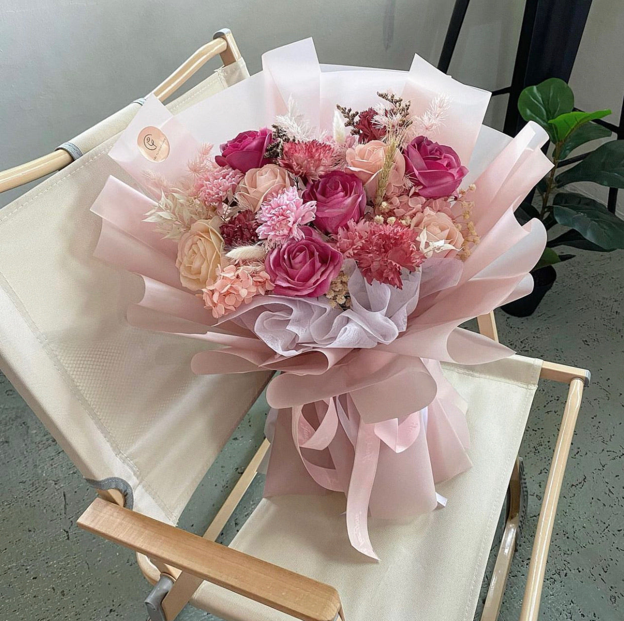 Soap Flower Bouquet Of Pink Roses & Carnations - Coal Harbour