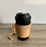 Leather Cup Sleeve Holder with Chain