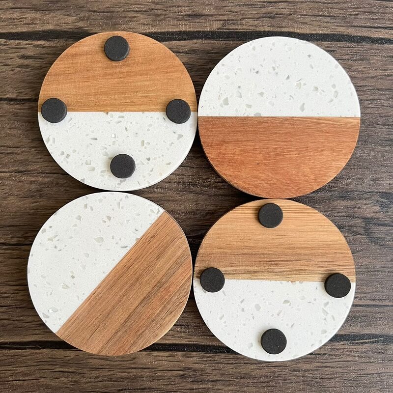 Personalised Quartz Stone Coaster Set Round (Nationwide Delivery) Giftr Malaysia's Leading