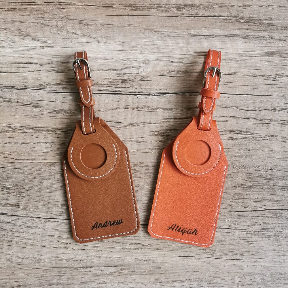 Personalised PU Leather AirTag Luggage Tag Nationwide Delivery