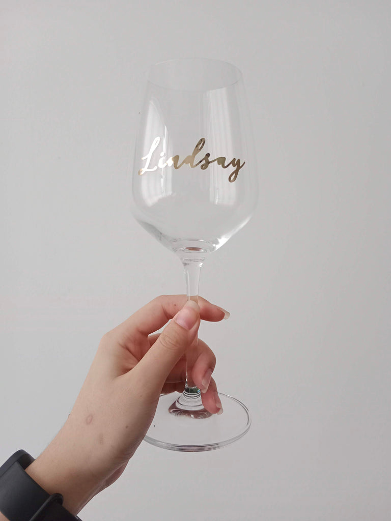Red Wine + Crystal Wine Glass With Personalised Name (West Malaysia De