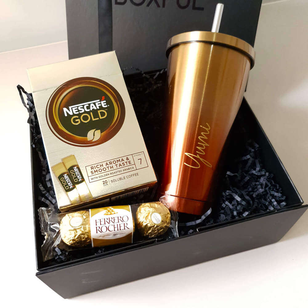 [Corporate Gift] Personalized Orange Travel Mug & Snacks (West Malaysi