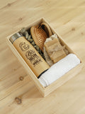 For Her #2 - Towel, Thermal Flask, Hair Brush, Mirror, Soap Bar, Wooden Box