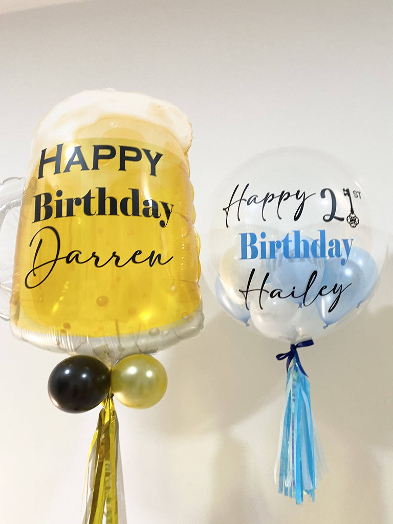 Combo Beer mug balloon and Bubble balloon