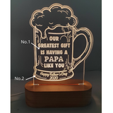 Personalized Wooden LED Lamp (Beer Mug Design) | (Nationwide Delivery)