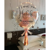 24" Led Customized Bubble Balloon (Rose Gold Series)