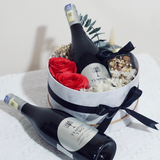Classic Round Flower Wine Gift Box | (Klang Valley Delivery Only)