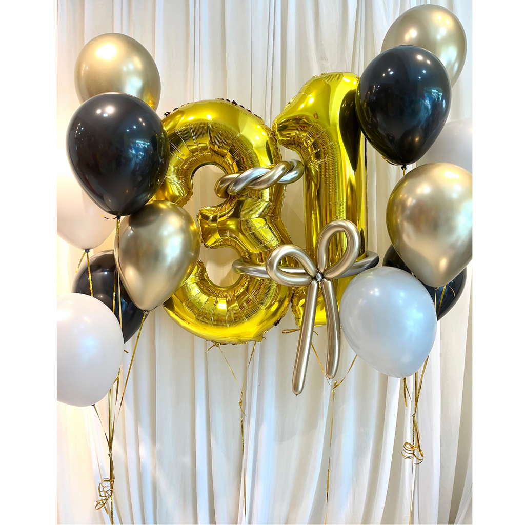 40" Jumbo Numeric Foil Balloon Set (Black Gold Series)