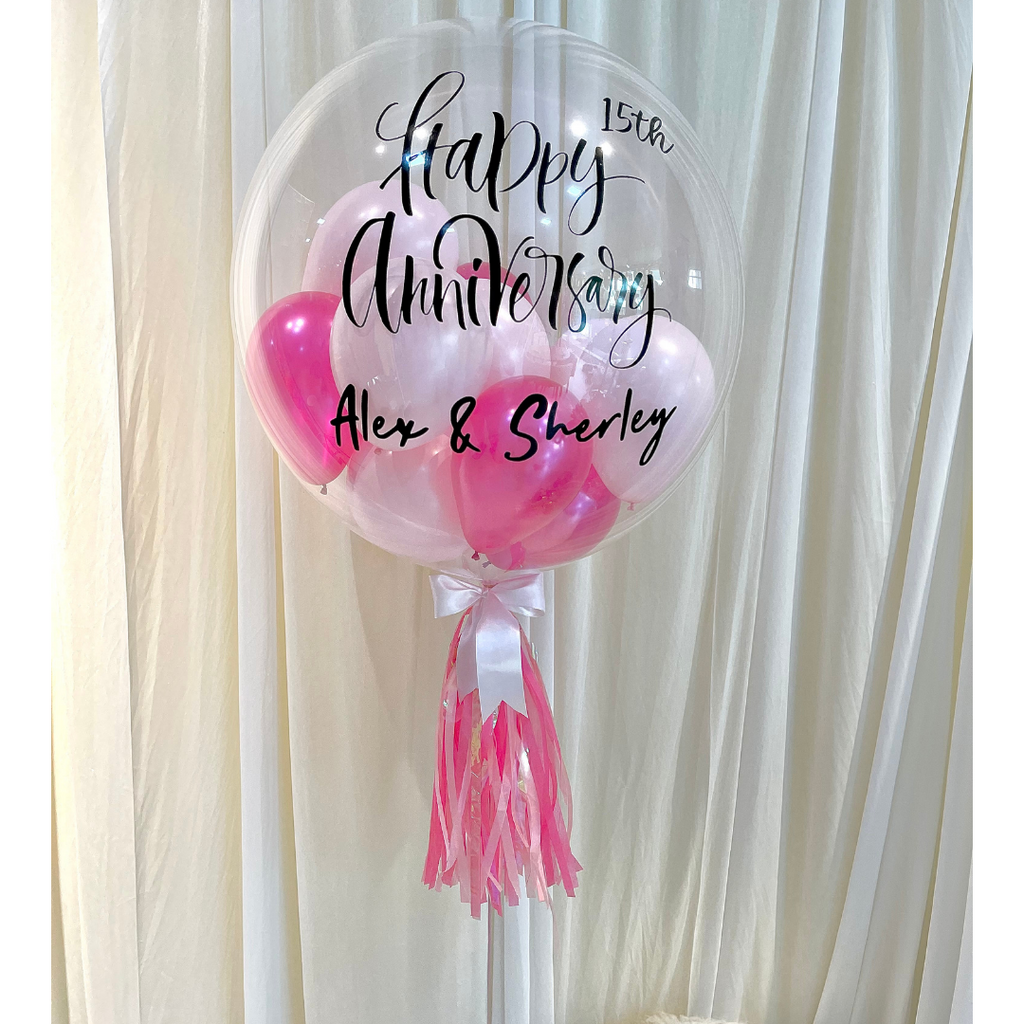 24" Customized Bubble Balloon (Solid Pink Series)