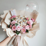 Freya Artificial Flower with Ferrero Rocher Chocolate Bouquet  | (Klang Valley Delivery)