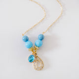 Boho Blue Jewelry Set (Necklace and Earring)