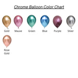 Rose Gold Balloon Garland Hanging Round with Number + 10s 11-Inch Chrome Balloon