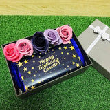 Birthday Gift Box with 5 Scented Soap Roses