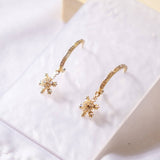 Snowflake Bedazzling Christmas Handmade Gold Earring - Christmas 2024