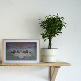 Light Box - Jewel Vortex Waterfall Paper Cut (Bamboo Frame) (Nationwide Delivery)