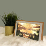 Light Box - Jewel Vortex Waterfall Paper Cut (Bamboo Frame) (Nationwide Delivery)