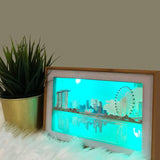 Light Box - Singapore Flyer Paper Cut (Bamboo Frame) | Nationwide Delivery