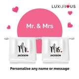 Personalised Couple Towel (Set of 2): Mr & Mrs