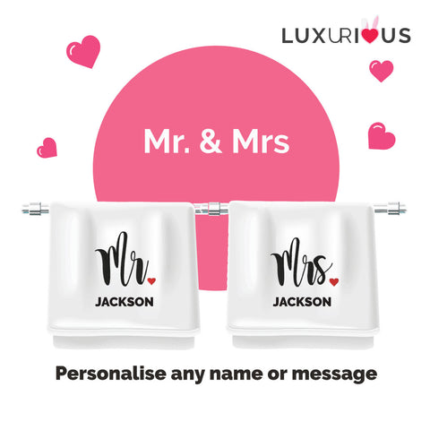 Personalised Couple Towel (Set of 2): Mr & Mrs