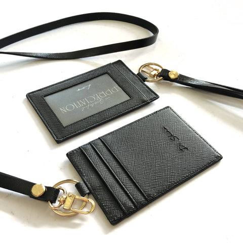 Personalised Multi Slot Leather ID Card Holder + Lanyard Set - Valentine's Day Flowers & Gifts 2026