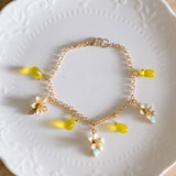 Blissful Flower Daffodil Yellow Handmade Gold Bracelet Hari Raya 2024