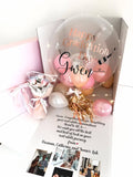 Pastel Pink Surprise Box with 24'' Personalised Bubble Balloon