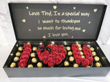 Deep Love Soap Roses with Ferrero (Customized Wording)