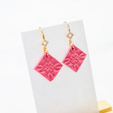 Tile Treasure Rose Pink Handmade Polymer Clay Earring | (Nationwide Delivery)