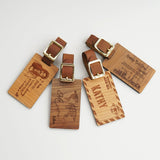 Personalized Real Leather Strap Wooden Luggage Tag (Nationwide Delivery)