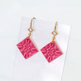 Tile Treasure Rose Pink Handmade Polymer Clay Earring | (Nationwide Delivery)