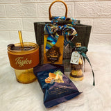 Hari Raya 2024- Personalised Reusable Coffee Mug with chocolates and Mini Jute Bag with bamboo handles and Twilly(Klang Valley Delivery)