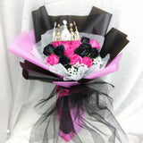 Black Pink Artificial Roses Soap Flower Princess Bouquet (Klang Valley Delivery)