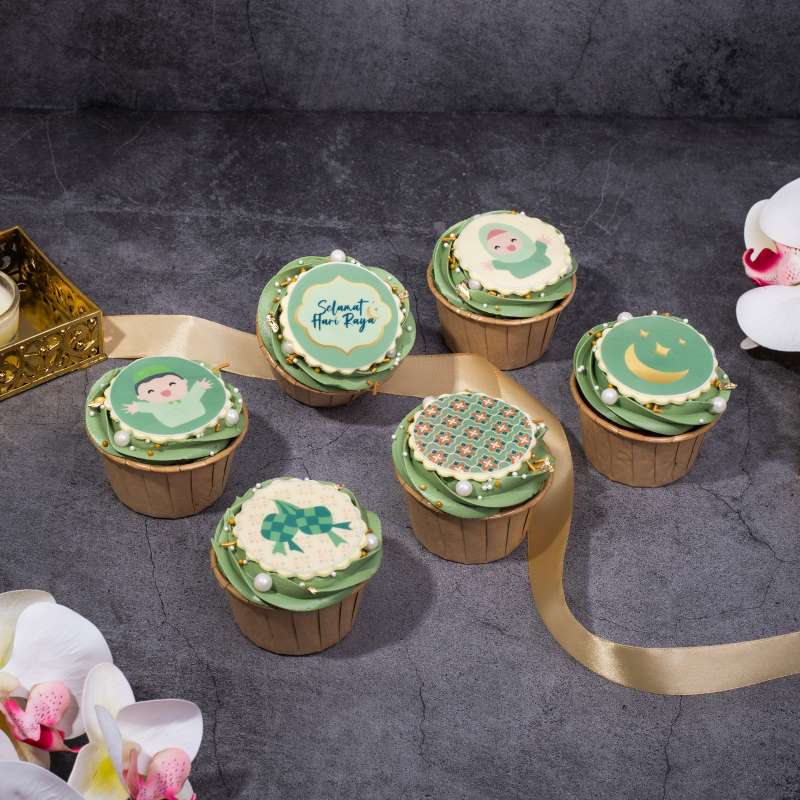 Eid Wishes Cupcakes (6pcs) (Penang Delivery Only) Hari Raya 2023