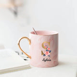 Personalised Initial Marble Mug With Lid & Spoon (Nationwide Delivery)