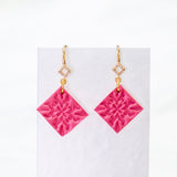 Tile Treasure Rose Pink Handmade Polymer Clay Earring | (Nationwide Delivery)