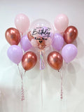 Personalized Bubble Balloon Premium Sets | Chrome Rose Gold Purple