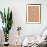 Matt Gold A3 Frame - Burnt Orange Floral Print (Nationwide Delivery)
