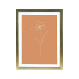 Matt Gold A3 Frame - Burnt Orange Floral Print (Nationwide Delivery)
