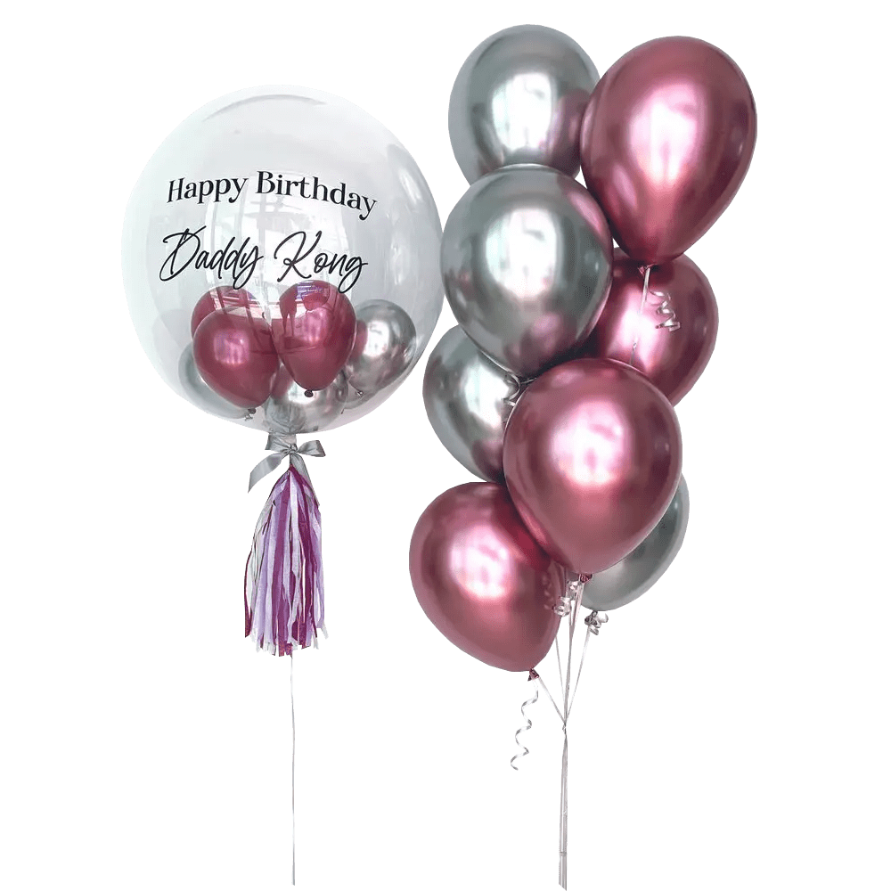 Mauve Chrome Bubble Balloon Bouquet
